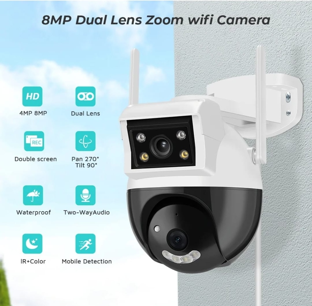 Camara wifi para interiores y exteriores visión HD