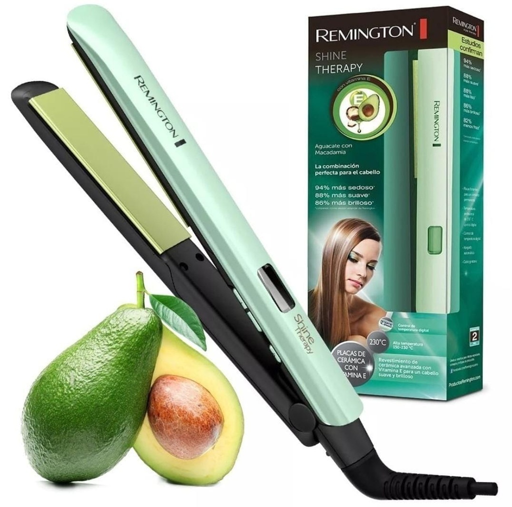 Plancha de cabello Remington original aguacate y macadamia 